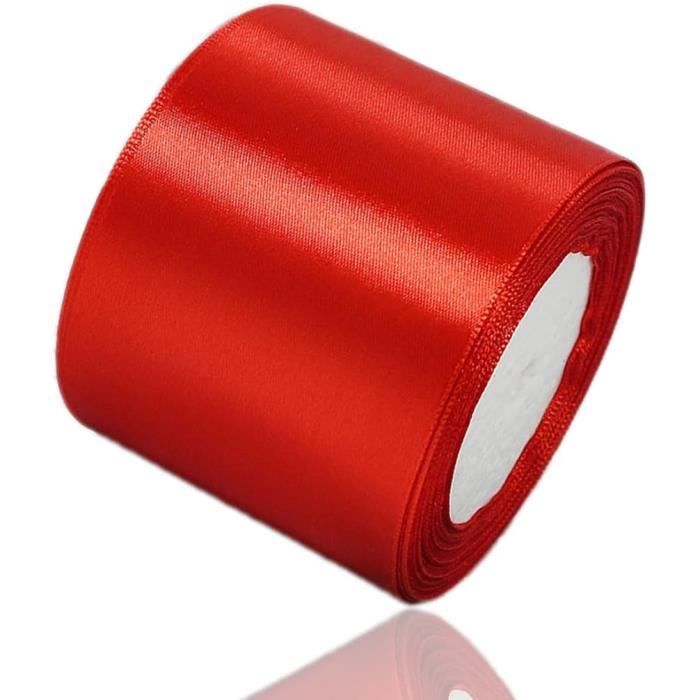 Ruban Satin Vin Rouge Gros 40mm,22m Polyester Ruban Satin,Ruban Cadeau Emballage,Ruban Noel Ruban Tissu Pour Couture,Nœuds,Artisanat,Bouquet, Décoration De Mariage,Voitures,Anniversaire,Gâteau
