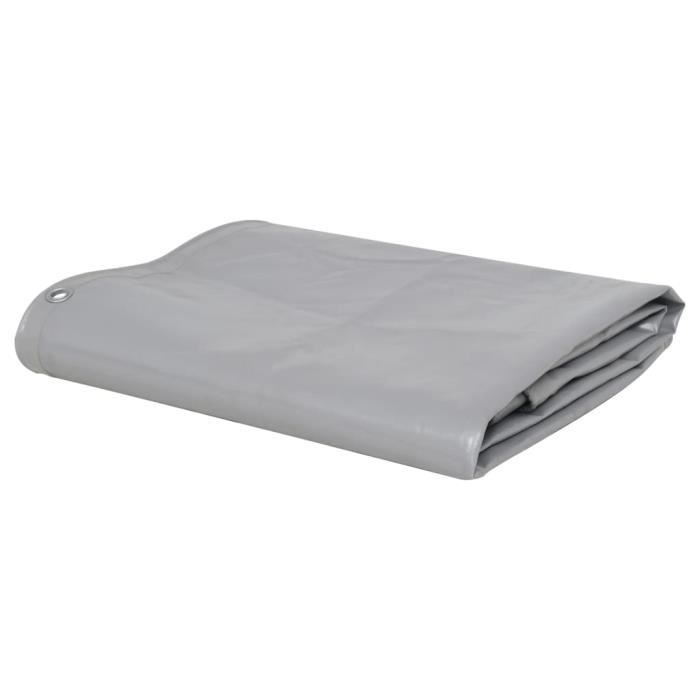 vidaXL Bâche 650 g / m² 2 5 x 3 5 m Gris