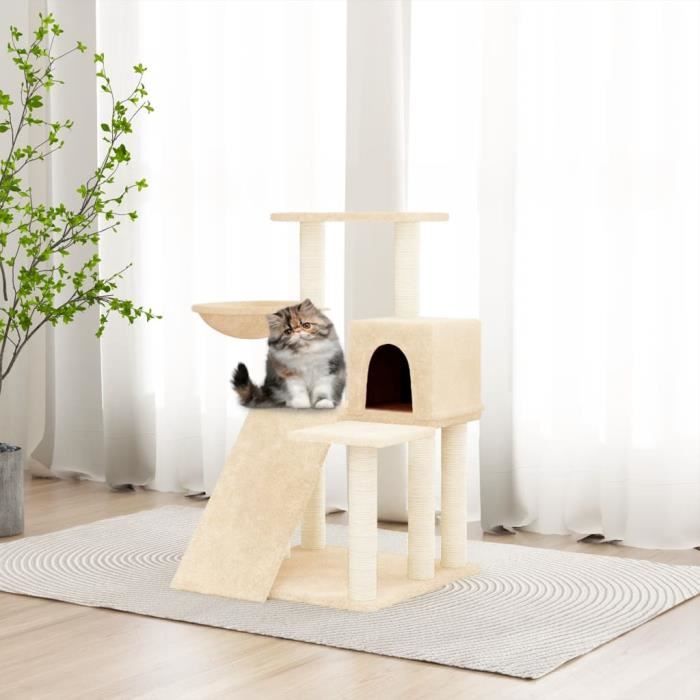Meilleurs prix pour 171660  vidaXL Arbre à chat avec griffoirs en sisal Crème 82 cm