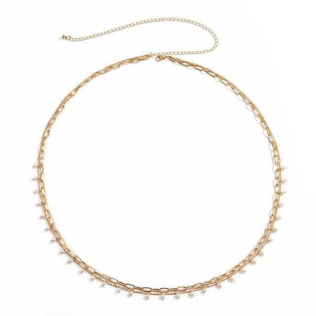 Chaîne De Taille En Métal Or Pour Femme - Bijoux Corps - Adjustable - Pour Bikini Ou Soirée