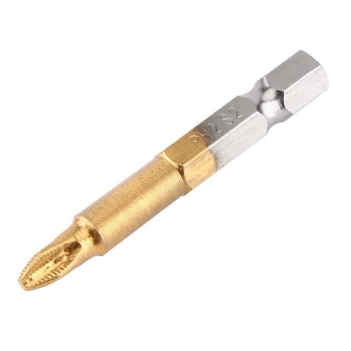 10PCS Embouts Tournevis Phillips PH2 50mm Aimantés - Mèches Visseuse Antidérapantes Hex 1/4"