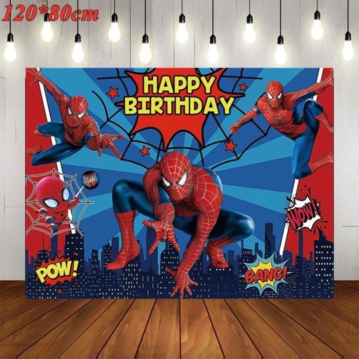 Background-1pcs -Décorations thème Spiderman fête d'anniversaire