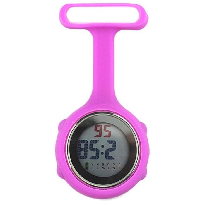 Montre De Poche à Clip (mousqueton) Numérique - Étanche, Cadran Lumineux - Pour Infirmières, Randonnée, Outdoor