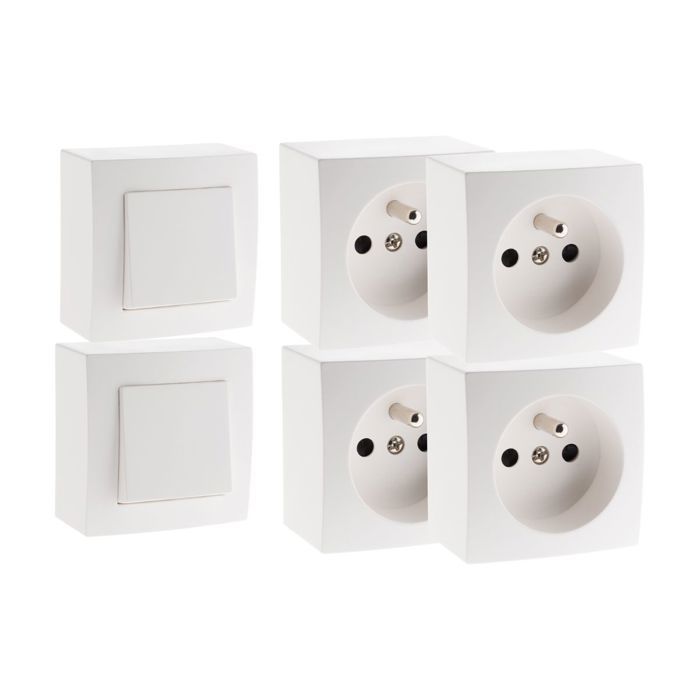 Lot Interrupteur Et Prises Legrand Série Chambord - Gris, 1 Va-et-vient + 2 Prises Doubles (neuf)