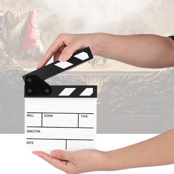 Clap De Film En Acrylique Premium – Tableau De Scène Hollywood 20x19,5 Cm, Effaçable Et Ultra Résistant Pour Réalisateurs Et Passionnés De Cinéma