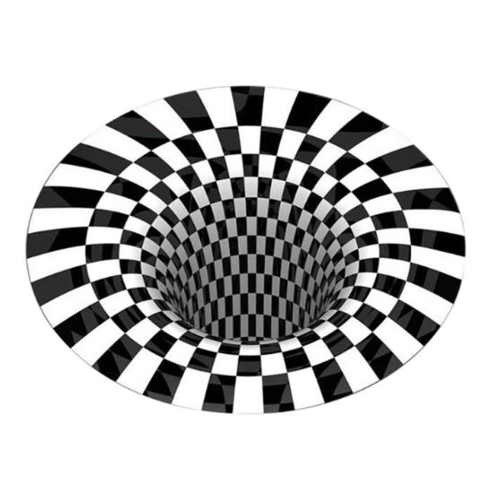 XQKXHZ Tapis Noir Et Blanc, Tapis De Noël Pour Chambre à Coucher, Salon, Illusion D'optique 3D, Antidérapant, Tapis D'entrée, Tapis De Sol De Noël