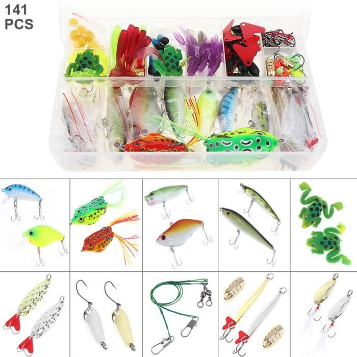 Kit De Pêche 10 Leurres Toupies Métal – Boîte De Rangement Incluse