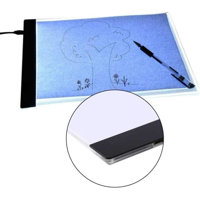Akozon Tableau De Traçage 1 Pc A4 LED Art Pochoir Conseil Lumière Pad