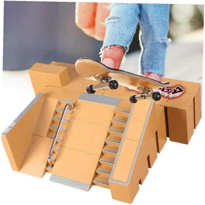 Finger Skateboard Rampe, Mini rampe de skateboard à doigts avec accessoires Assemblage Planche à