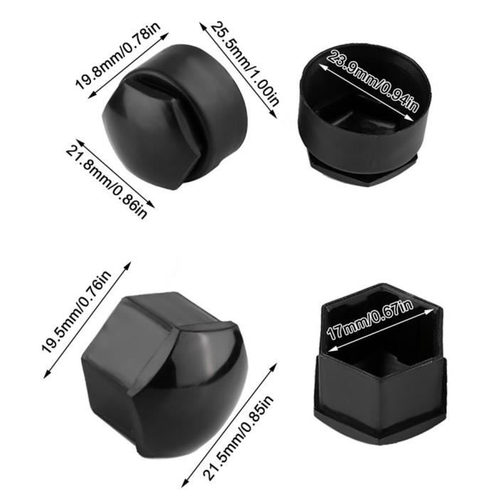 Cache-écrous De Roue Pour Skoda Karoq 2017-2024 - Lot De 20 Avec Outil - Protection Boulons - B-17mm - 3