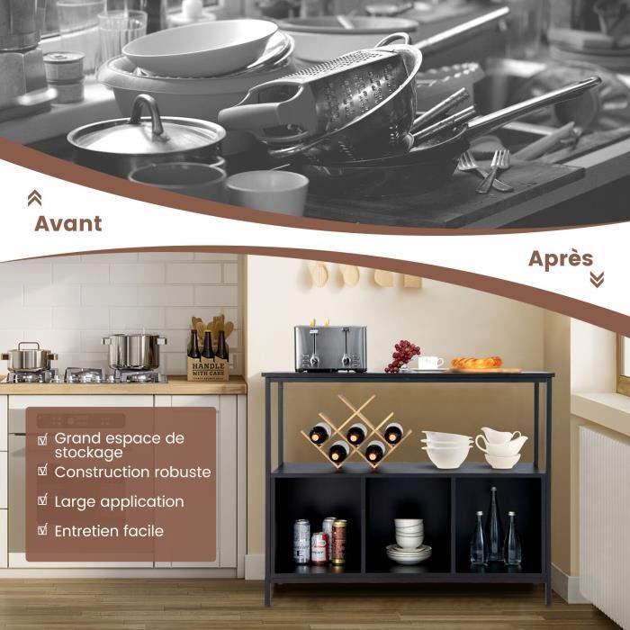 Meuble Bas Cuisine 3 Compartiments COSTWAY - 110x42.5x88 Cm, Blanc, Capacité 210 Kg