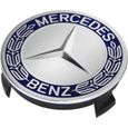Lot de 4 Caches Moyeu Mercedes 75 mm Bleu Argent Logo Jante Centre de Roue Neuf-2