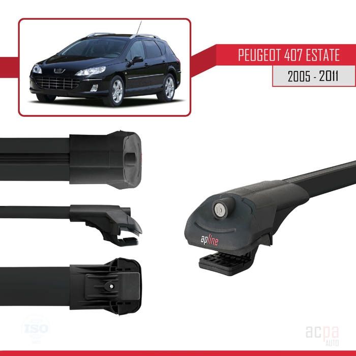 Ipqi Barres De Toit Pour Peugeot 4007 2007-2012 - Porte-Bagages Gris Aluminium
