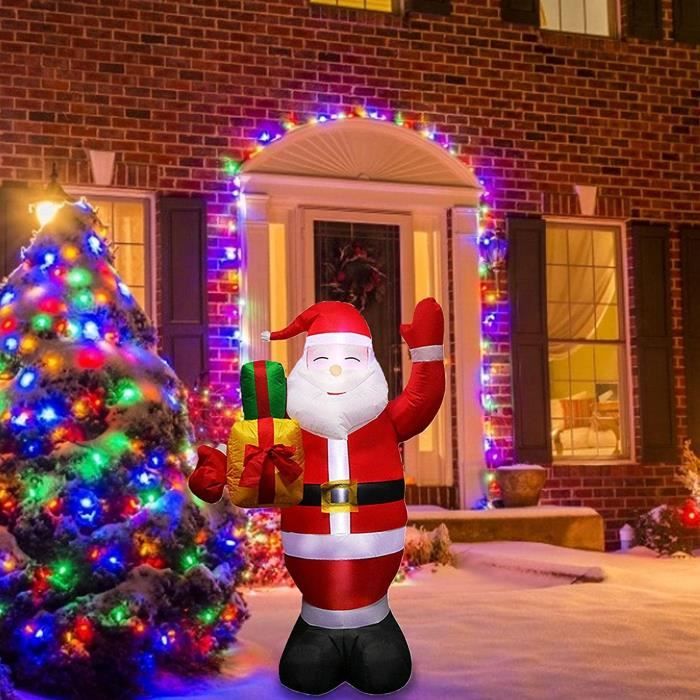 Décorations Gonflables De Noël Avec LEDs - Grand Père Noël Extérieur Pour Jardin, Pelouse, Porche - Résistant Aux Intempéries