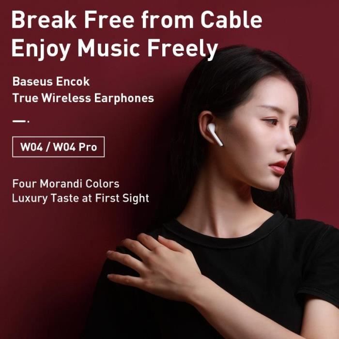 Baseus W04 Pro TWS sans fil Bluetooth couteur 5.0 dans l oreille