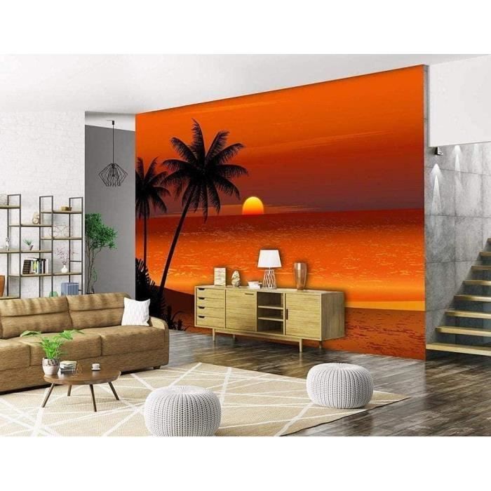 paysage de coucher de soleil sur la plage