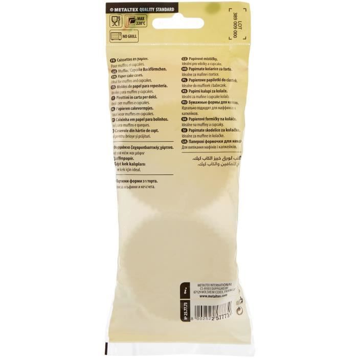 Caissettes En Papier Metaltex - Lot De 75, Couleur Blanc, Neuves Sous Emballage