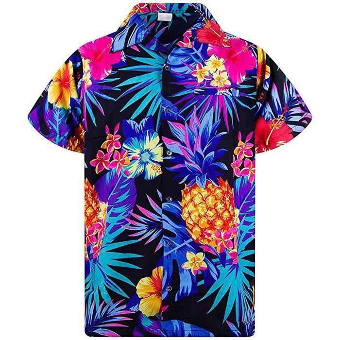 Chemise Femme Ananas Fleurs Funky Blouse Imprim Hawa en