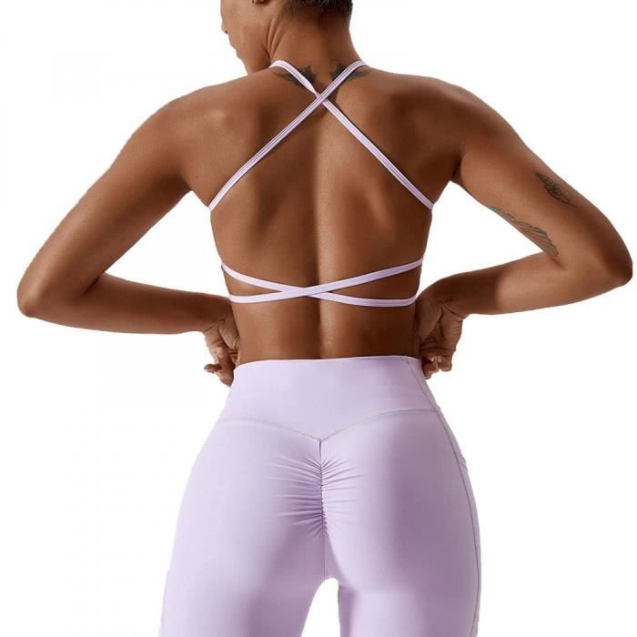 Lot De 3 Brassières Sport Segrila Femme | Dos Croisé Soutien Moyen Coussinets Amovibles