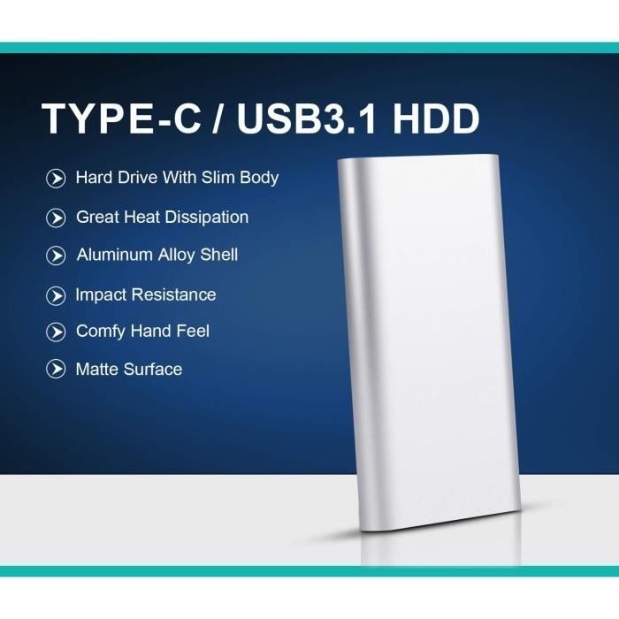 Disque Dur Externe 1TO, 2.5 USB3.0 Disque Dur Externe Portable pour PC,  Mac, Desktop, Laptop, Chromebook (1 to, Noir) - Cdiscount Informatique