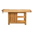 Etabli rustique style en bois massif de tilleul finition naturelle L188 xPR78xH 92 cm-3