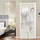 3D Stickers Porte Orchidée Blanche Méditation Zen 80 X 200 Cm Auto-Adhésif Mural Décoration De La Maison Sticker Mural Art Autocollant Chambre Salon Affiche Amovible - Photos De Porte - Peintures Mur