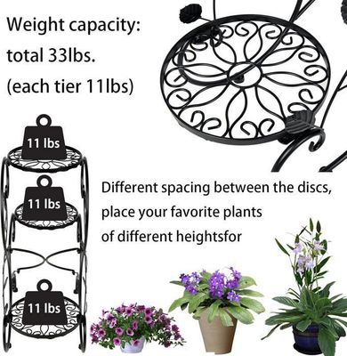 Étagère Pour Plantes D'intérieur Et D'extérieur, Support Métallique à 3 Niveaux