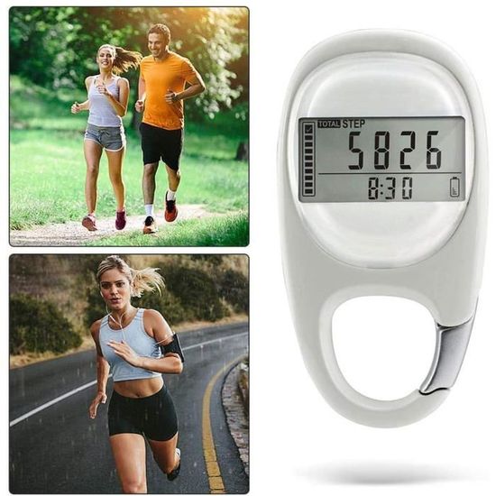 Podomètre 3D de marche 3DTriSport avec clip et sangle, eBook