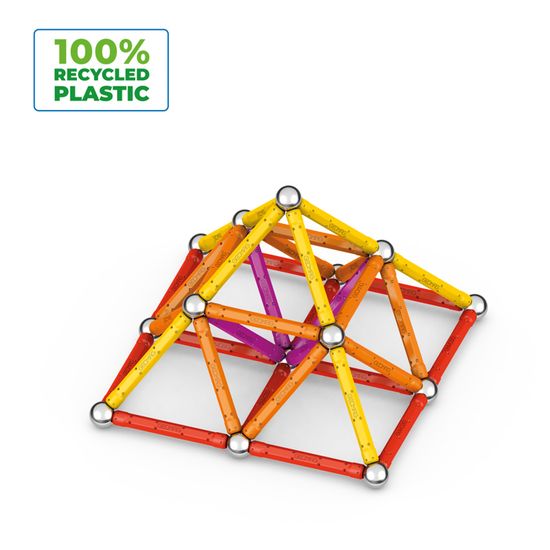 Geomag - Masterbox Blocs de Constructions Magnétiques pour Enfants, Jeu et Jouet Magnétique, Green Collection 100% Plastique Recyclé, 3-99 Ans, 388