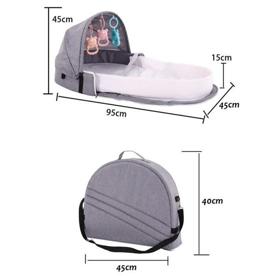 N Y Lit Bebe Portable Sac A Dos De Chambre Denfant Ameliore Sac A Langer 3 En 1 Pour Maman Berceau De Voyage Pour Bebe Avec Port De Chargement Usb Le Change Bebe