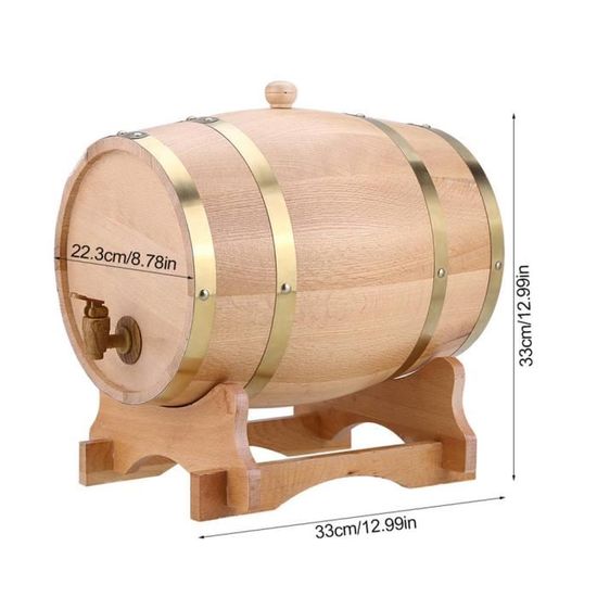 Tequila 3L distributeur de tonneau en bois rétro 3L/5L/10L pour stocker vin Whisky Brandy vin tonneau en bois de chêne 