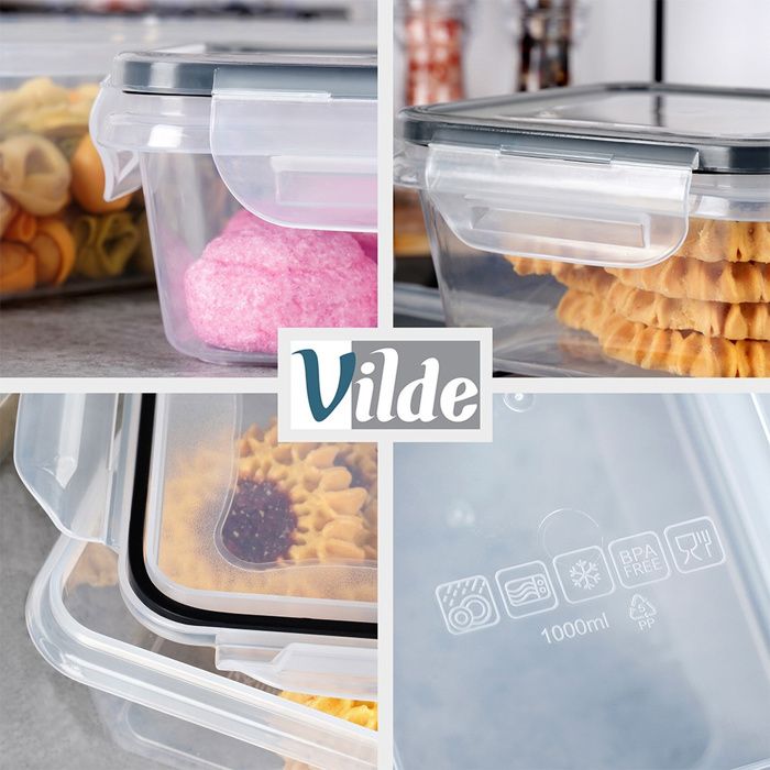 4 Boîtes De Conservation Alimentaire 7L - Plastique Sans BPA, Micro-ondes Et Congélation - Cetomo