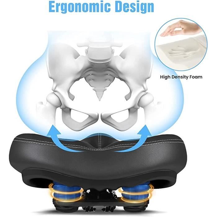 Selle De Vélo Large Confortable Respirante - Selle Ergonomique Homme Femme VTT Gravel Vélo Électrique