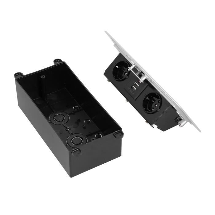 Boîte De Prise RJ45 2 Ports HB-DIGITAL - Pour Modules Keystone, Montage Sans Outil, Blindée - Idéale Réseau Domestique