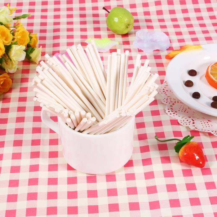 Bâtonnets Cake Pops En Papier - Lot De 400 (4 Couleurs) - Longueur 10 Cm, Diamètre 3,5 Mm - Pour Pâtisserie Et DIY - 8