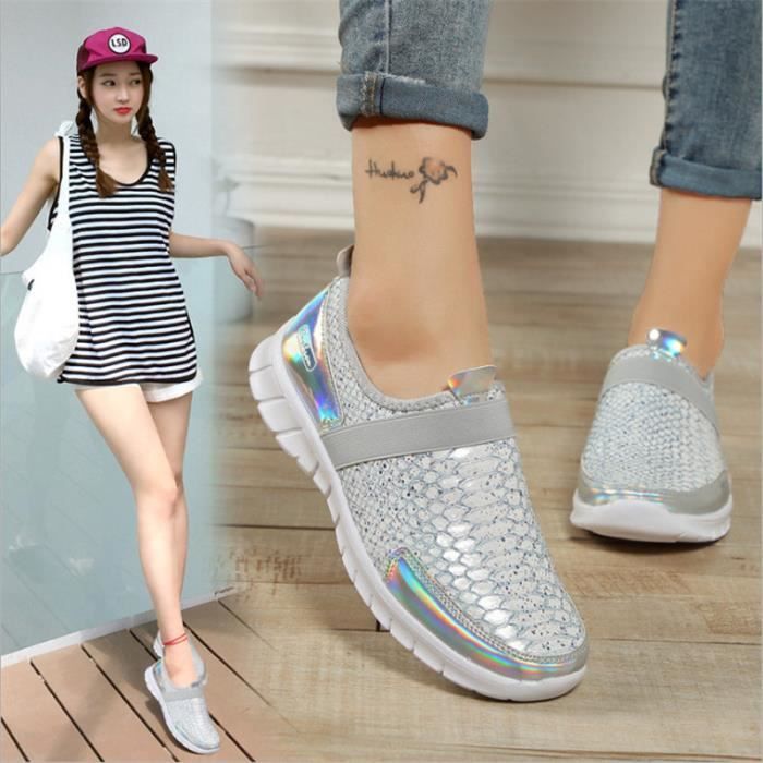 Baskets de course pour femme JS Grande taille Gris Gris