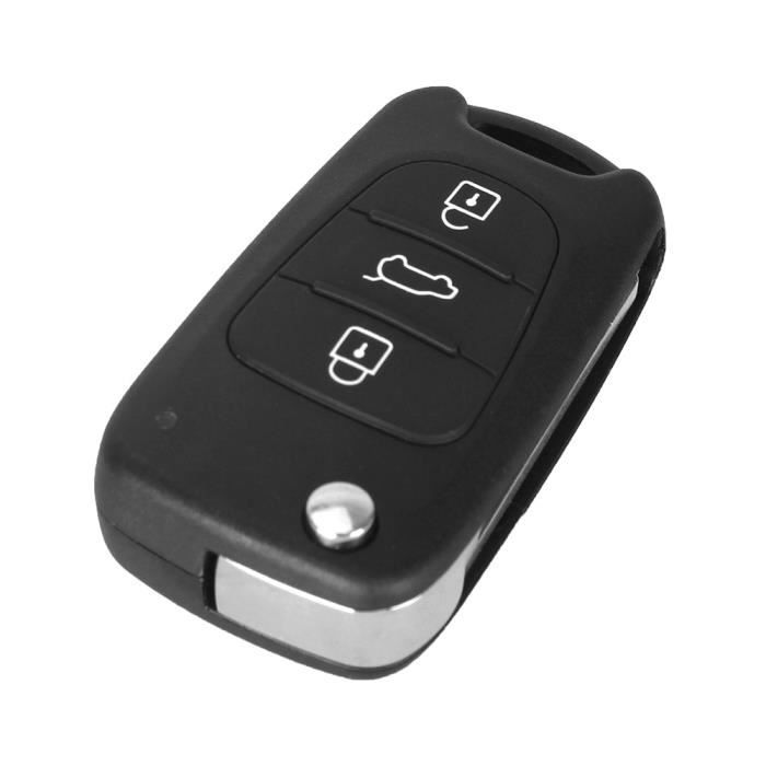 Étui à Clé Voiture TPU 3 Boutons OFFCURVE - Coque Protection Pour Hyundai I10 I20 I30 I40 Ix25 Ix35 Kona Santa Fe Elantra Kia