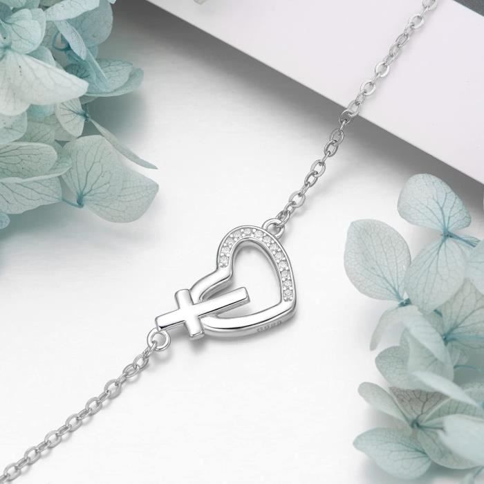 Bracelet De Cheville En Argent Sterling S925, Doub... - Grandado