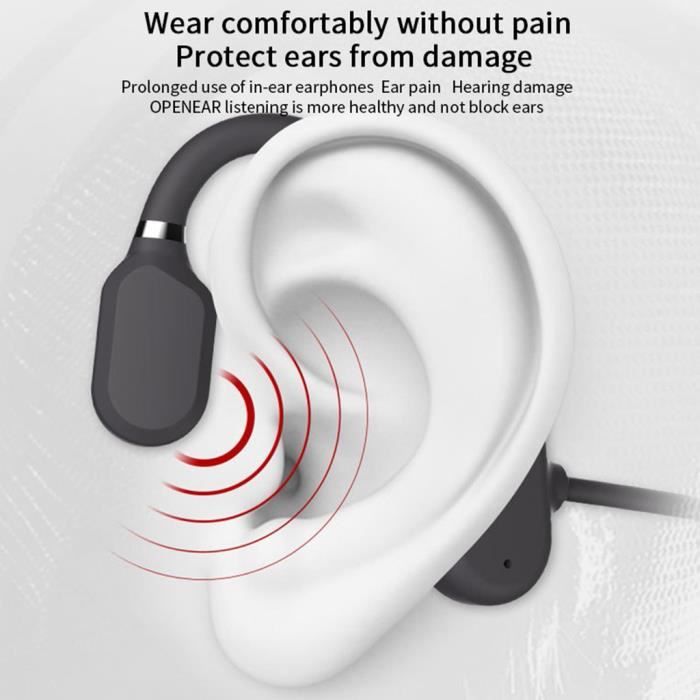 Écouteurs à Conduction Osseuse Sans Fil - Oreille Ouverte, Légers, Autonomie Longue, Idéaux Pour Sport, Voyage, Moto - 6