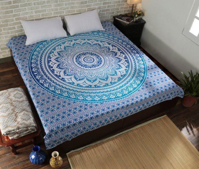 Tenture Murale Abstraite Blue Mountain - Impression Numérique HD 150x130 Cm, Polyester, Décoration Chambre, Salon, Bureau