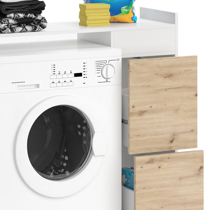 Armoire de salle de bain Viktor Blanc/Artisan 68x88.2cm avec étagères