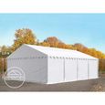 Tente de stockage TOOLPORT 5x8m en PVC 500g/m², hauteur de côté 2m, blanc-0