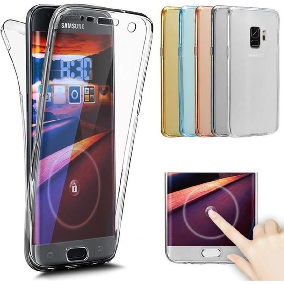 Coque pour Samsung Galaxy S9,S9 Coque Silicone Gel Intégral,360 ...