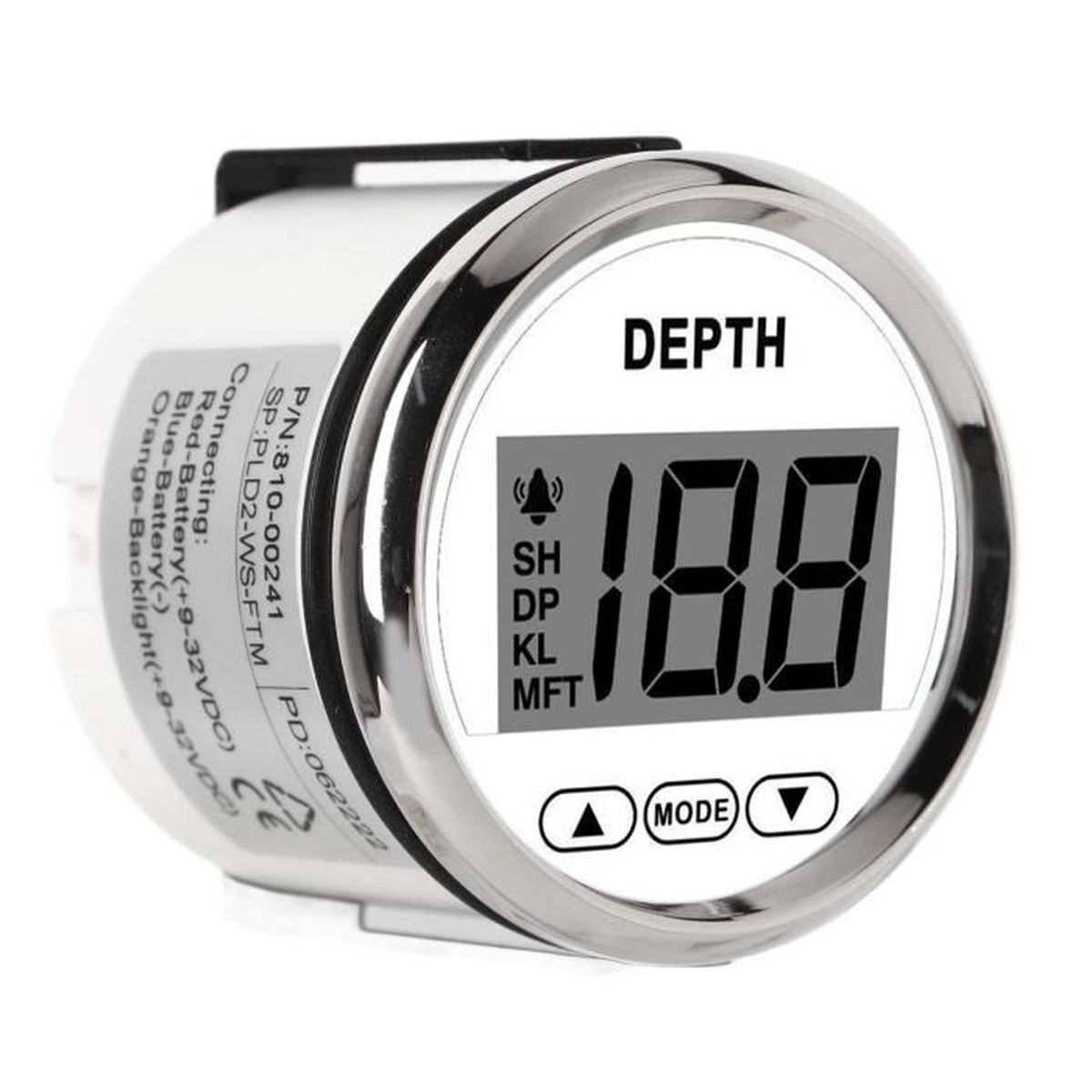 Qiilu capteur de sonar Détecteur de poisson LCD LED Écho visuel sondeur d'alarme transducteur de