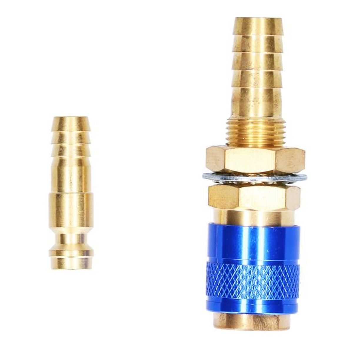 Raccordi Rapidi Per Torcia Saldatrice MIG/TIG - Set 2 Pezzi Rosso E Blu Attacco Per Tubo M8 Ottone - 2