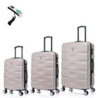 CELIMS FRANCE Set de Valise 3 Pièces | Valise CELIMS AeroWave | Cabine + Moyenne + Grande | Roues 360 | Cadenas | Champagne