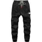 GUIGUOGUO Pantalon Cargo pour Garçon Jogging Resserré aux Chevilles Multi Poche Enfant Noir