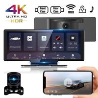 Caméra De Voiture Avant 4K 2160P+Arrière 1080P 170°+140° avec Écran Tactile 10.26" et GPS pour WiFi CarPlay & Android Auto 