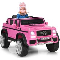 Voiture électrique pour enfants COSTWAY Benz G650-S avec télécommande parentale et lumières LED - Rose