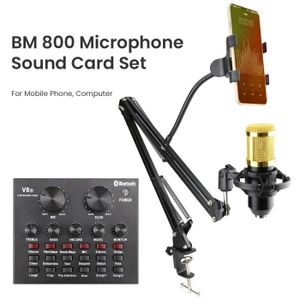 MICROPHONE kits noir or 4 - Kit de microphone karaoké de stud